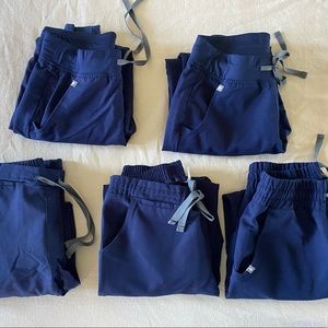 SOLD - Set of 5 FIGS scrub pants - various styles - all sized XS.